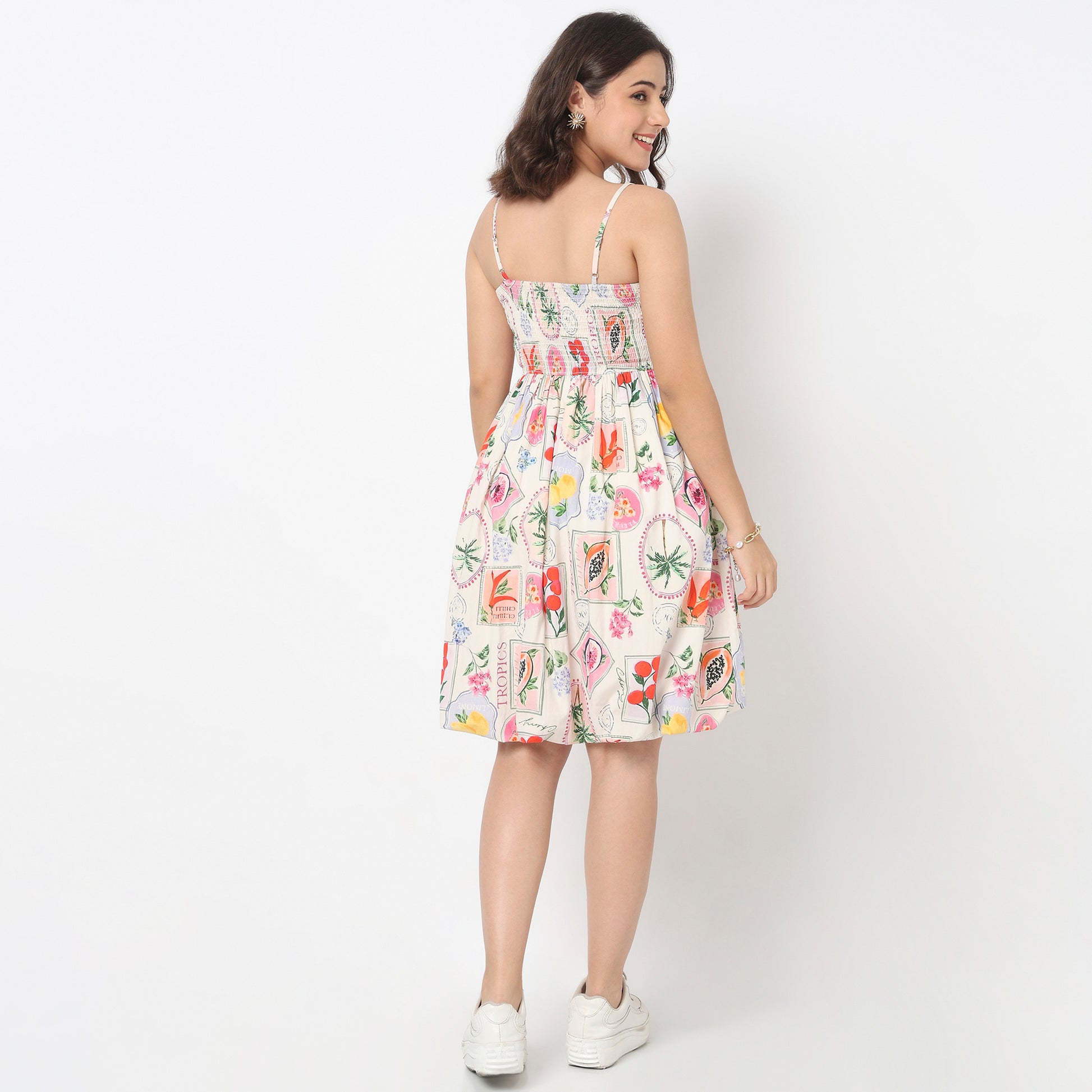 Cotton Printed Flared Dress