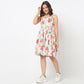 Cotton Printed Flared Dress