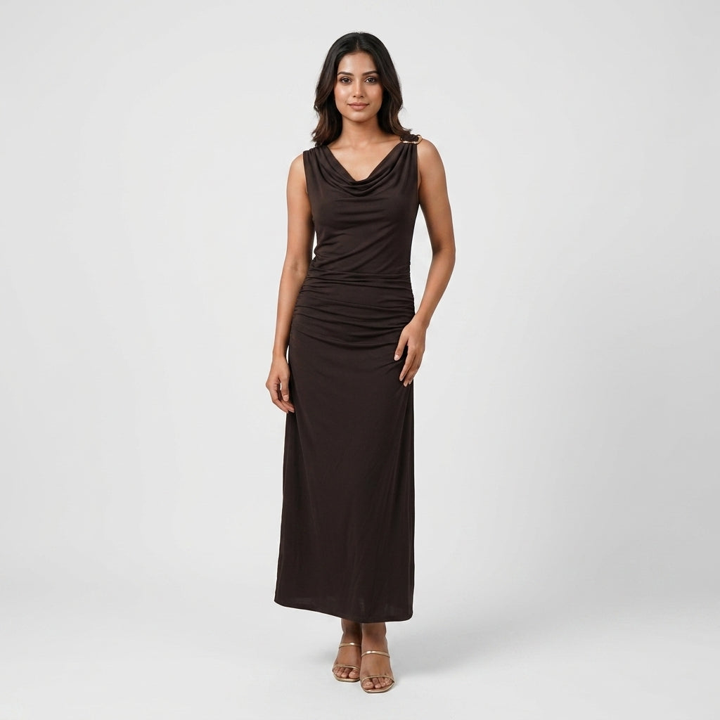 Solid Sleeveless Slim Fit Dress