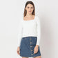 Fitted Square Neck Full Sleeve Finishing Top