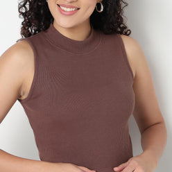 Buy Women Fitted Solid Sleeveless T-Shirt  - Style Union