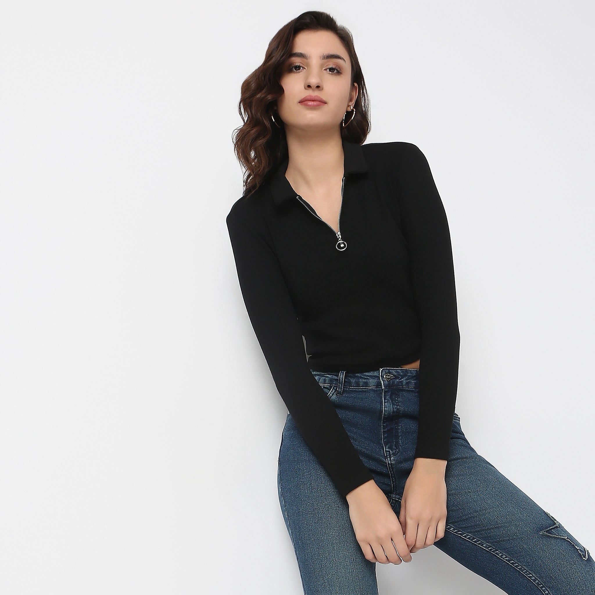 Buy Women Fitted Solid Short Sleeve T-Shirt  - Style Union