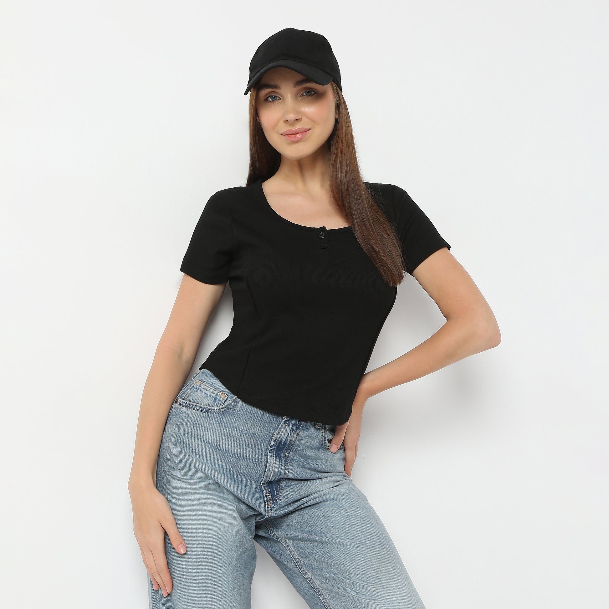 Slim Fit Solid Round Neck T-Shirt