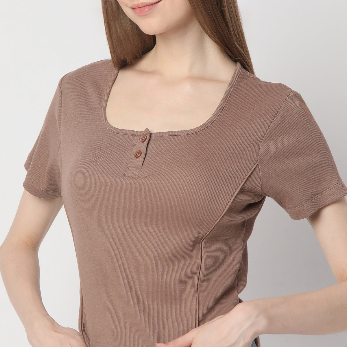 Slim Fit Solid Round Neck T-Shirt