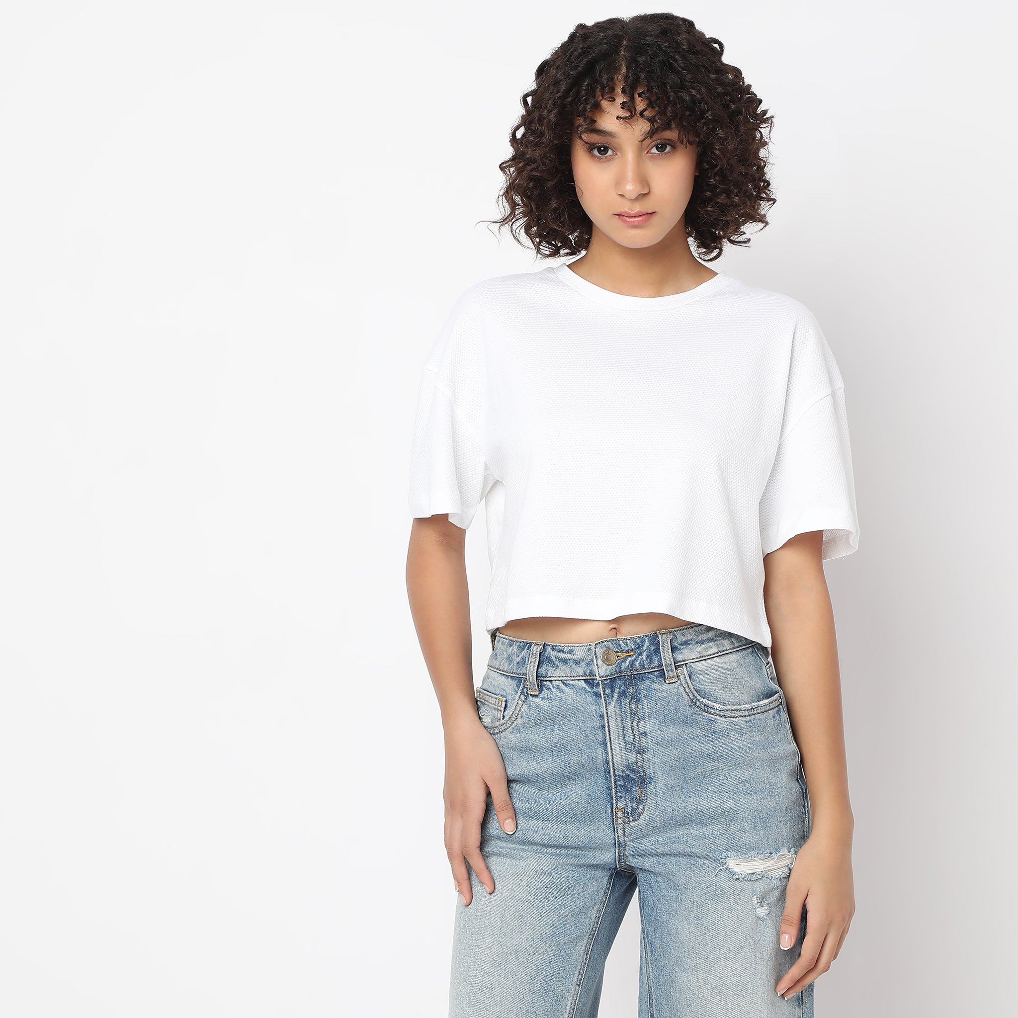 Boxy Fit Solid T-Shirt