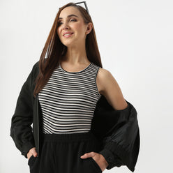 Slim Fit Striped Round Neck T-Shirt