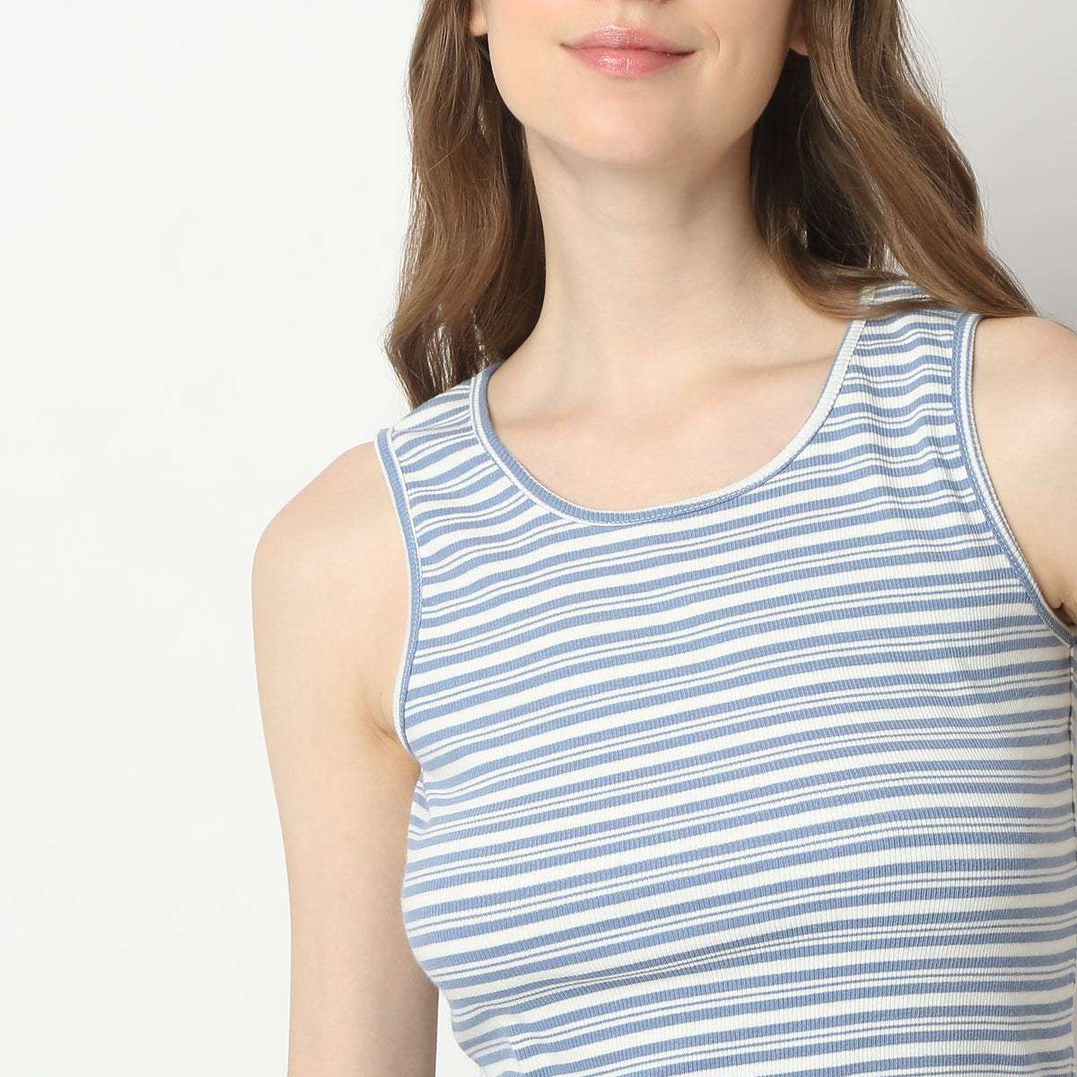 Slim Fit Striped Round Neck T-Shirt