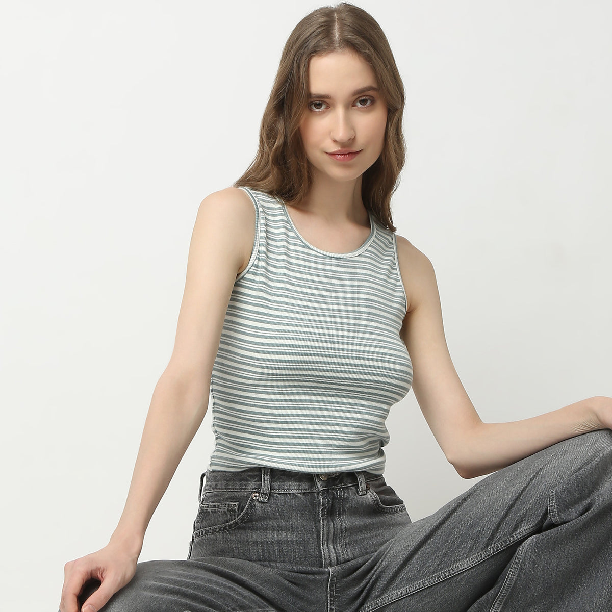 Slim Fit Striped Round Neck T-Shirt