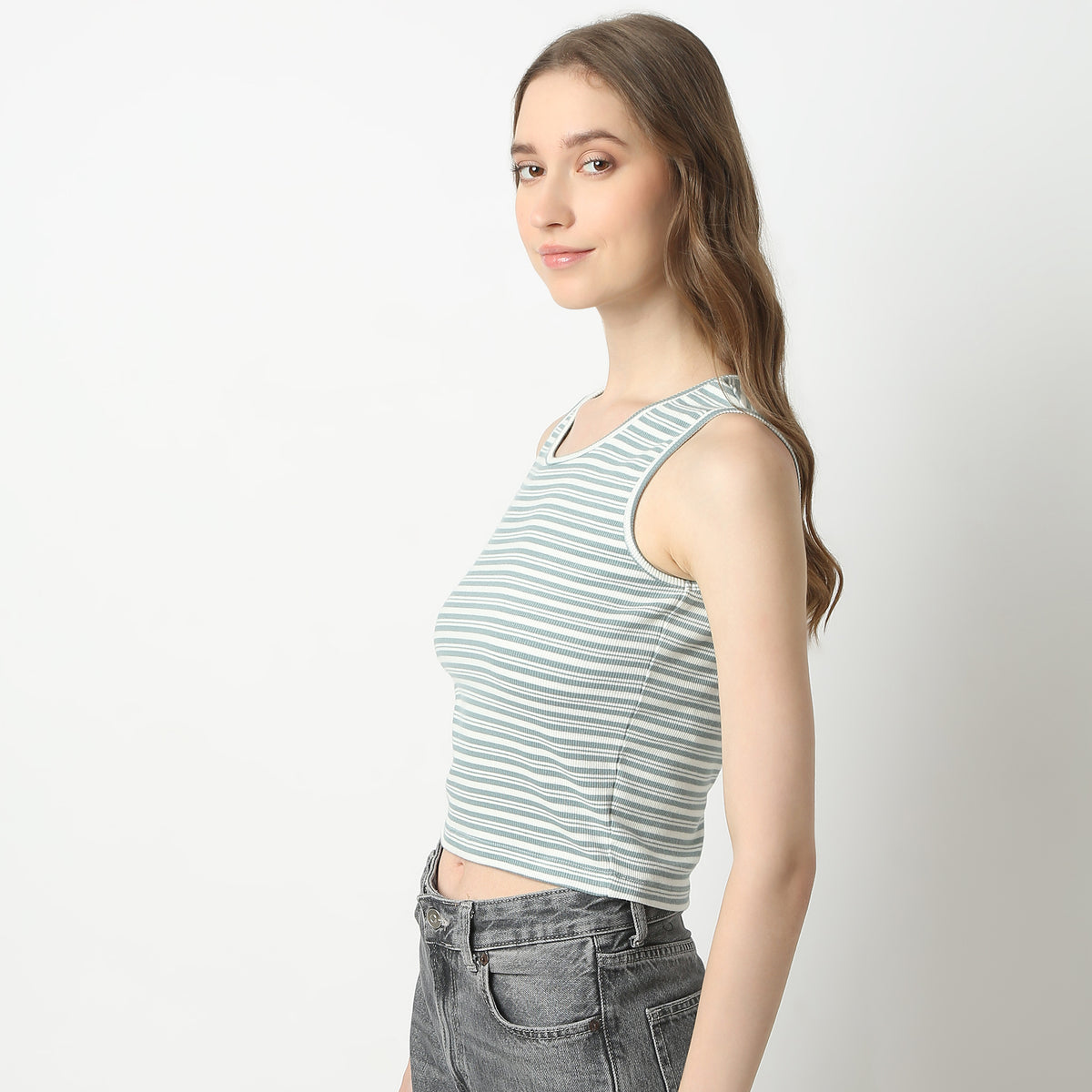 Slim Fit Striped Round Neck T-Shirt