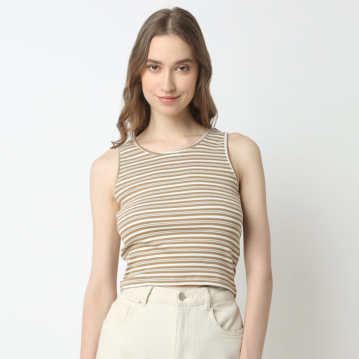 Slim Fit Striped Round Neck T-Shirt