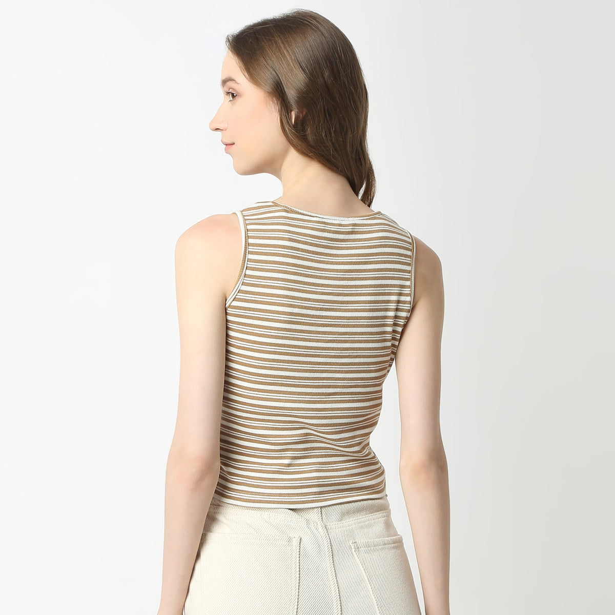 Slim Fit Striped Round Neck T-Shirt