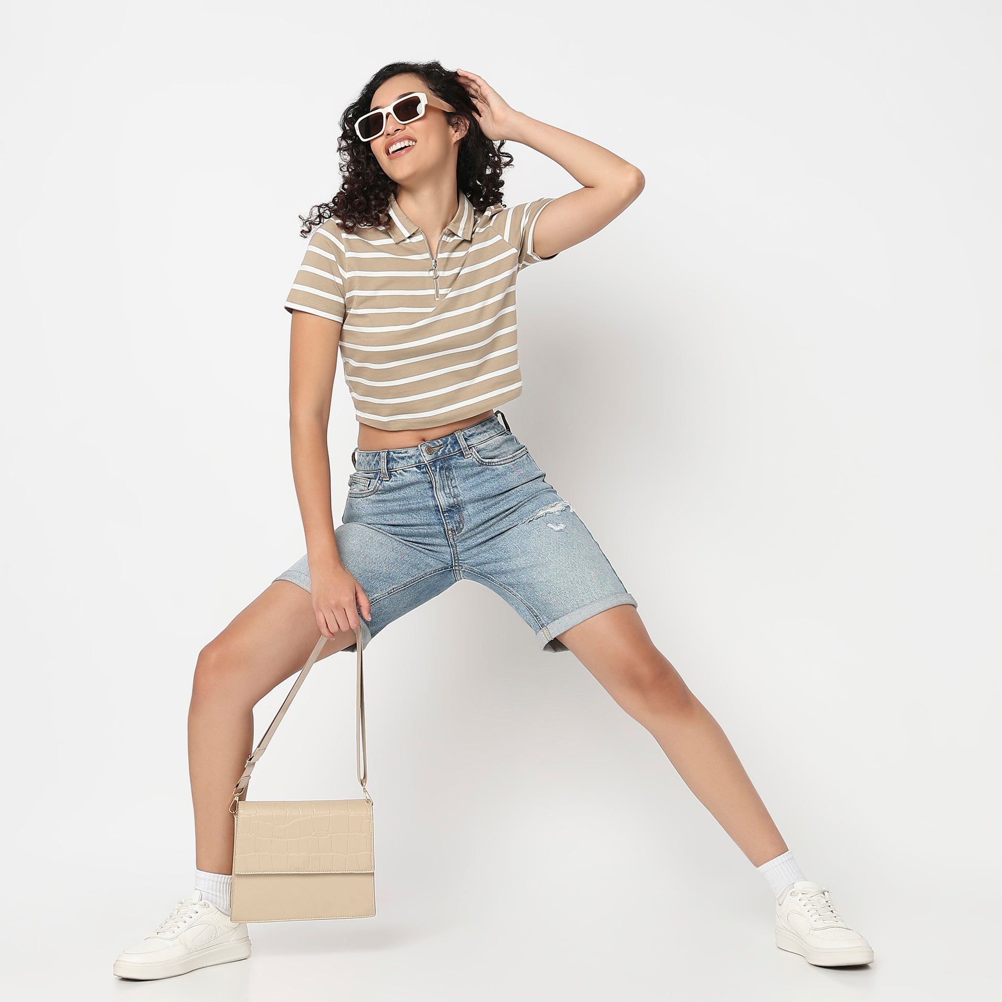 Striped Polo Neck Betty T-Shirt