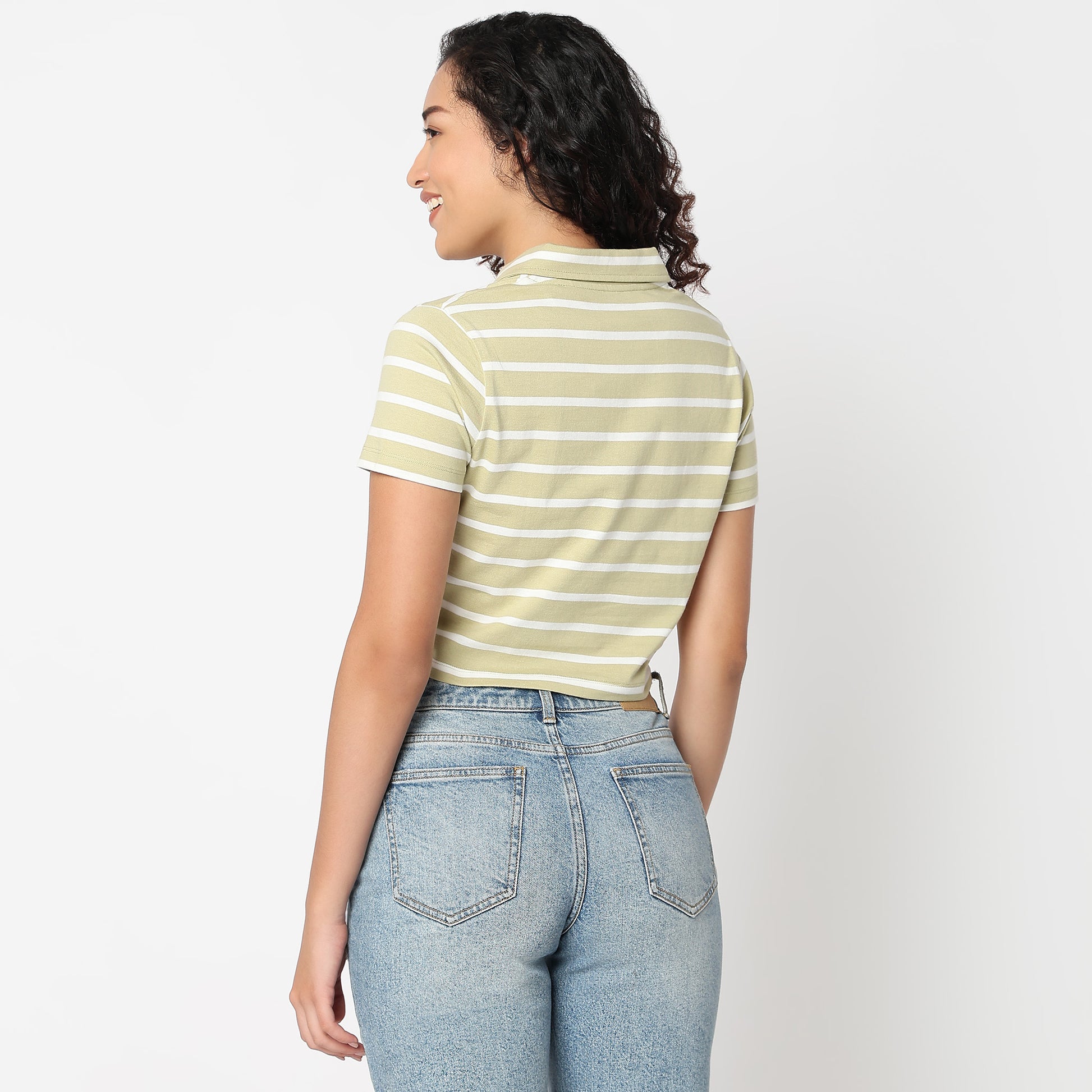 Striped Polo Neck Betty T-Shirt
