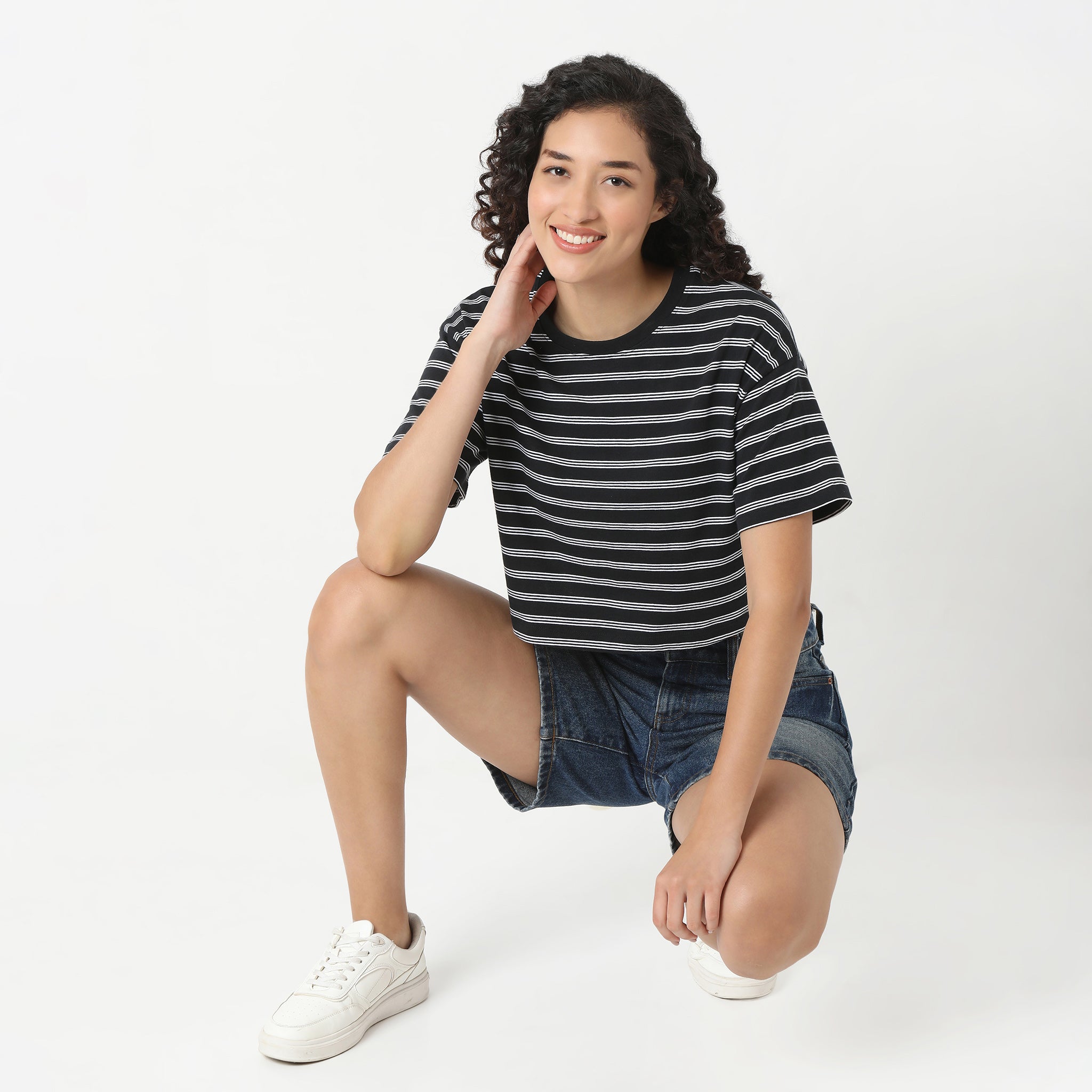 Betty Essential T-Shirt with Black and White Stripes