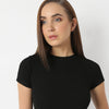 Buy Women Regular Fit Solid Short Sleeve T-Shirt  - Style Union