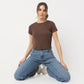 Buy Women Regular Fit Solid Short Sleeve T-Shirt  - Style Union