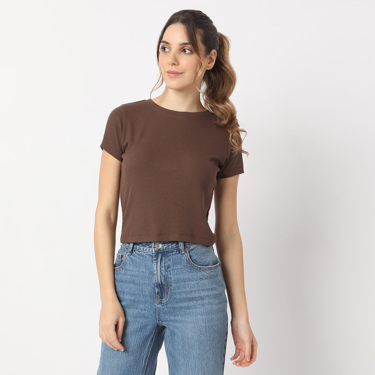 Regular Fit Solid Betty Short Sleeve T-Shirt