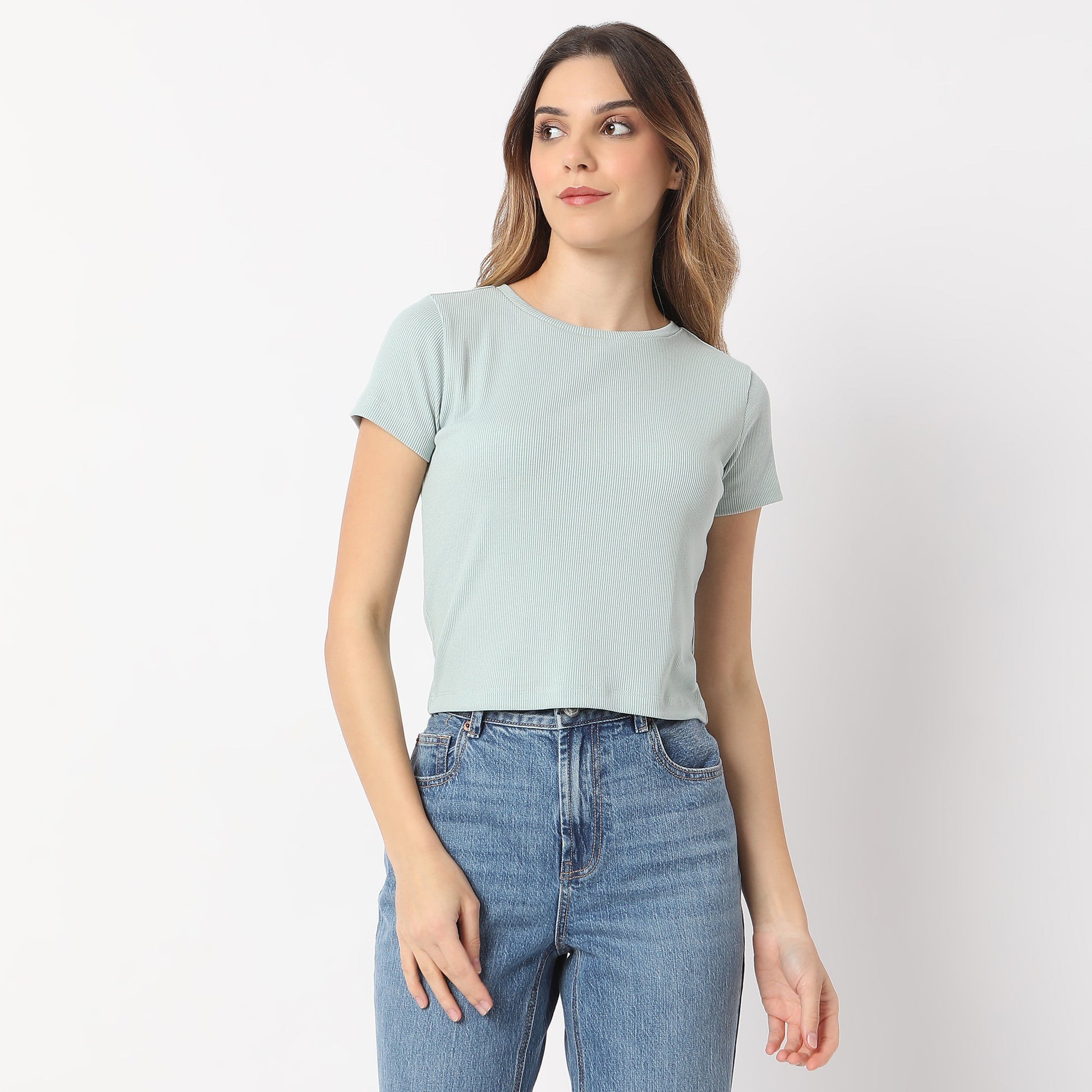 Buy Women Regular Fit Solid Short Sleeve T-Shirt  - Style Union