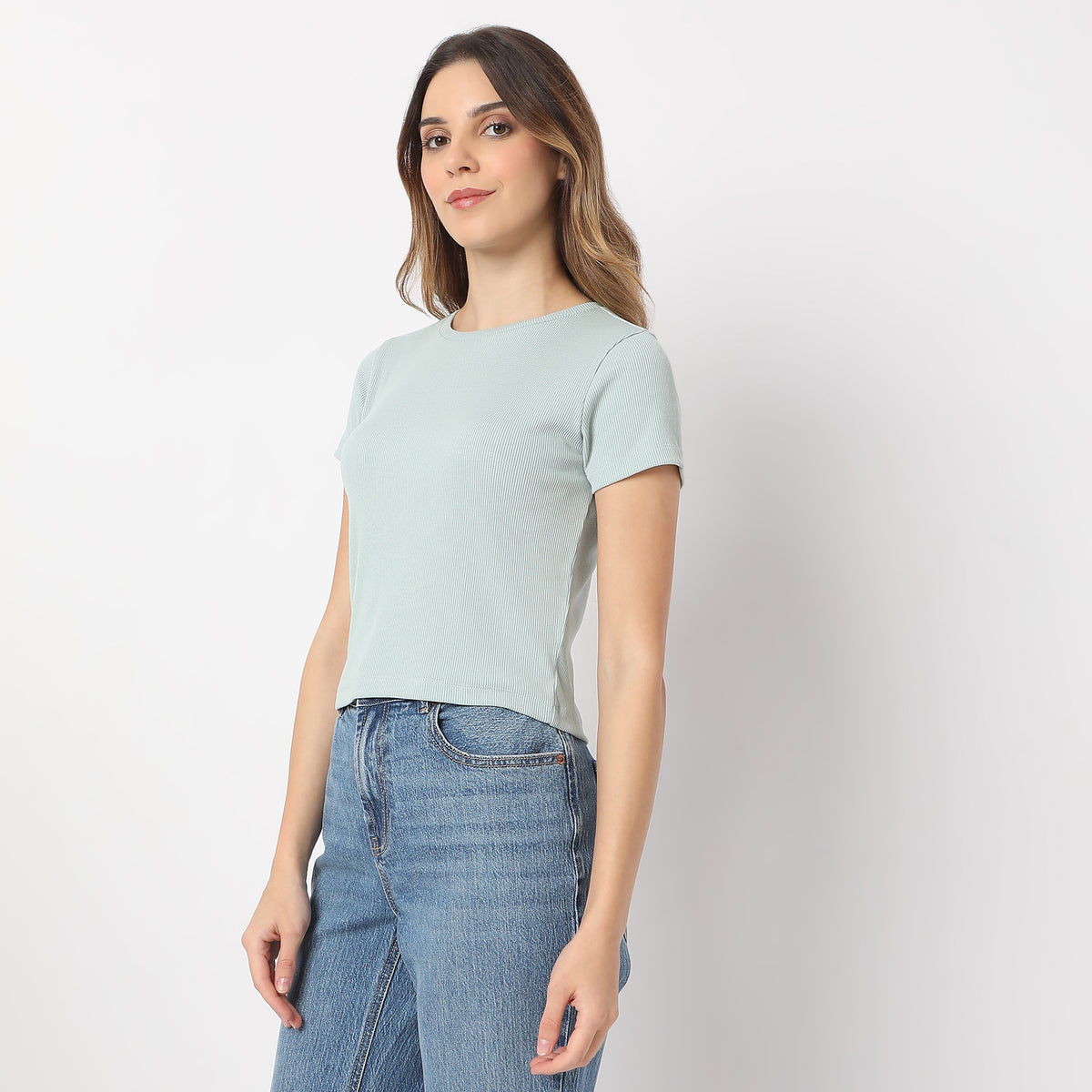 Regular Fit Solid Betty Short Sleeve T-Shirt