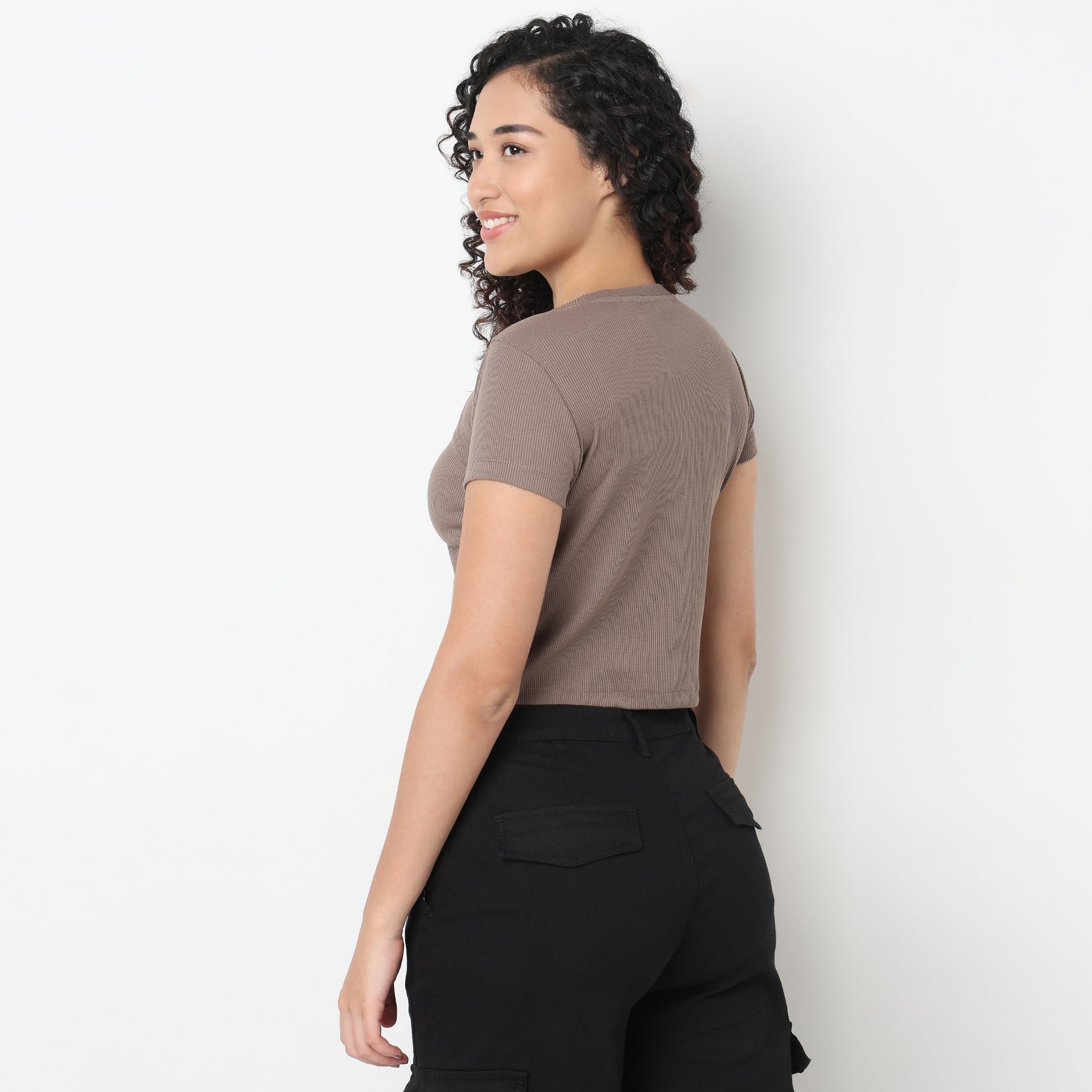 Buy Women Regular Fit Solid Short Sleeve T-Shirt  - Style Union