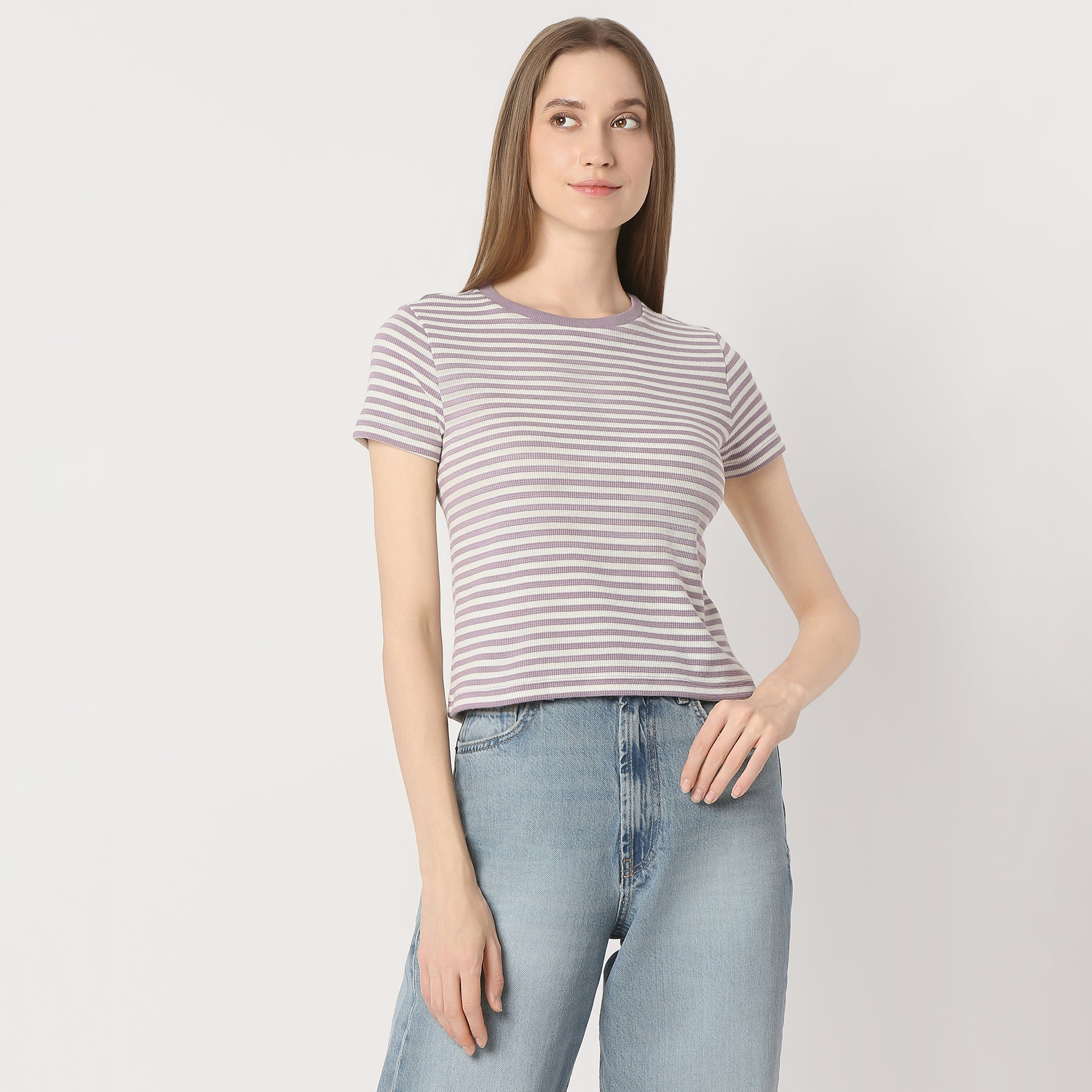 Regular Fit Striped Regular Length T-Shirt