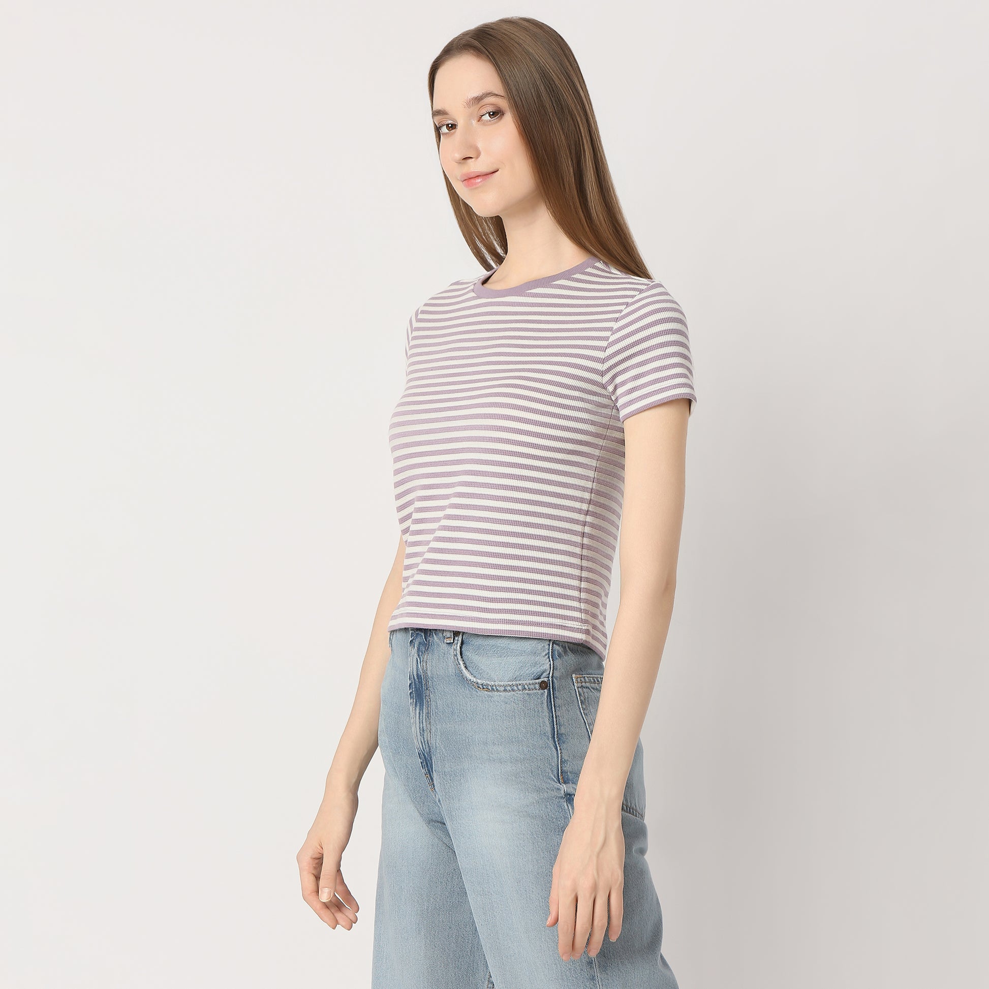 Regular Fit Striped Regular Length T-Shirt