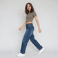 Knitted Striped Slim Fit Crop T-Shirt