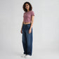 Knitted Striped Slim Fit Crop T-Shirt