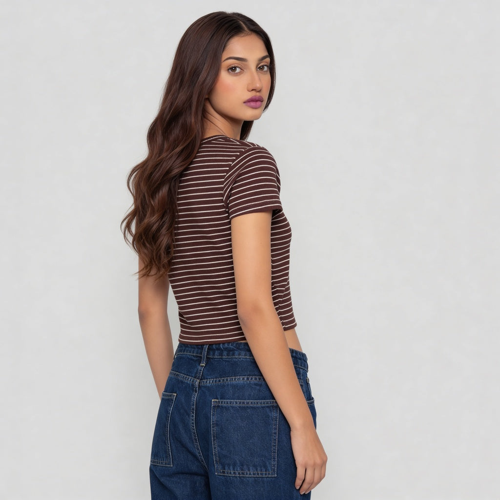 Striped Betty Cropped T-Shirt