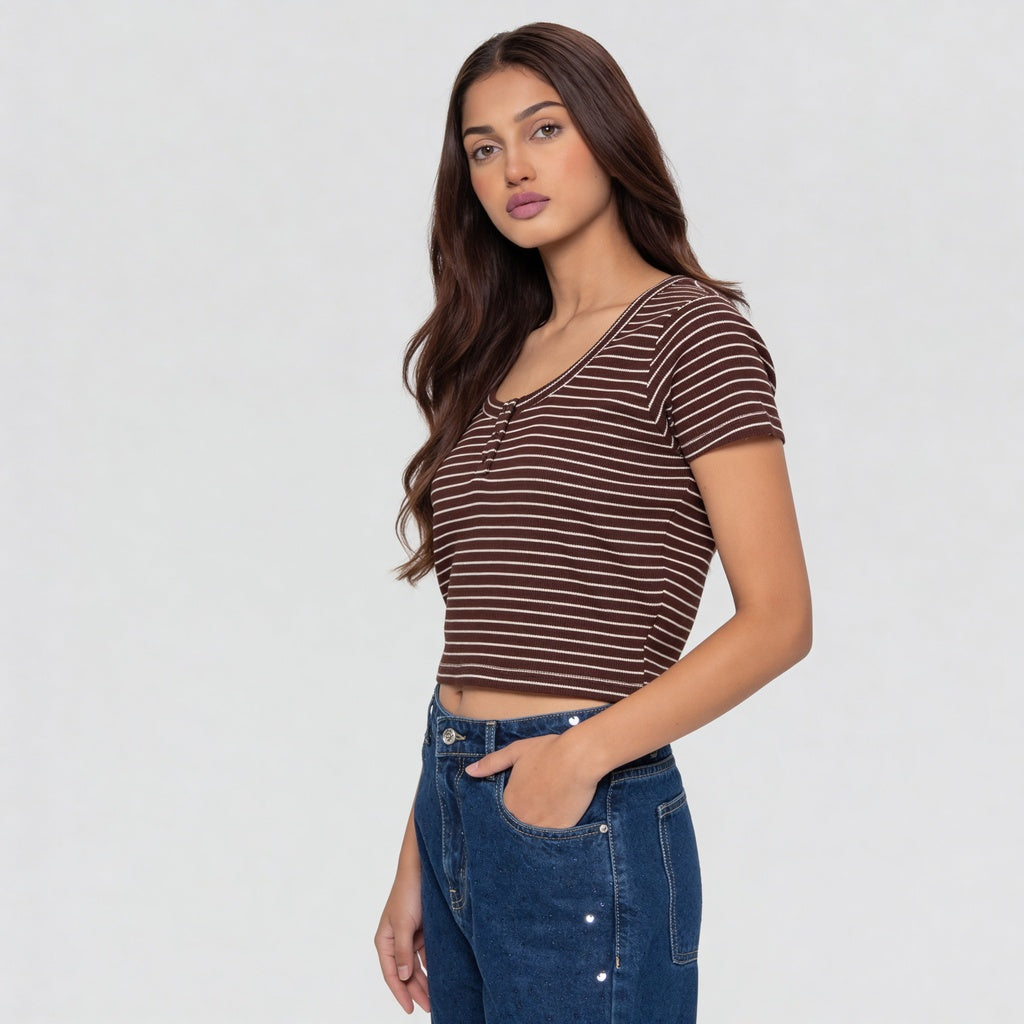 Striped Betty Cropped T-Shirt