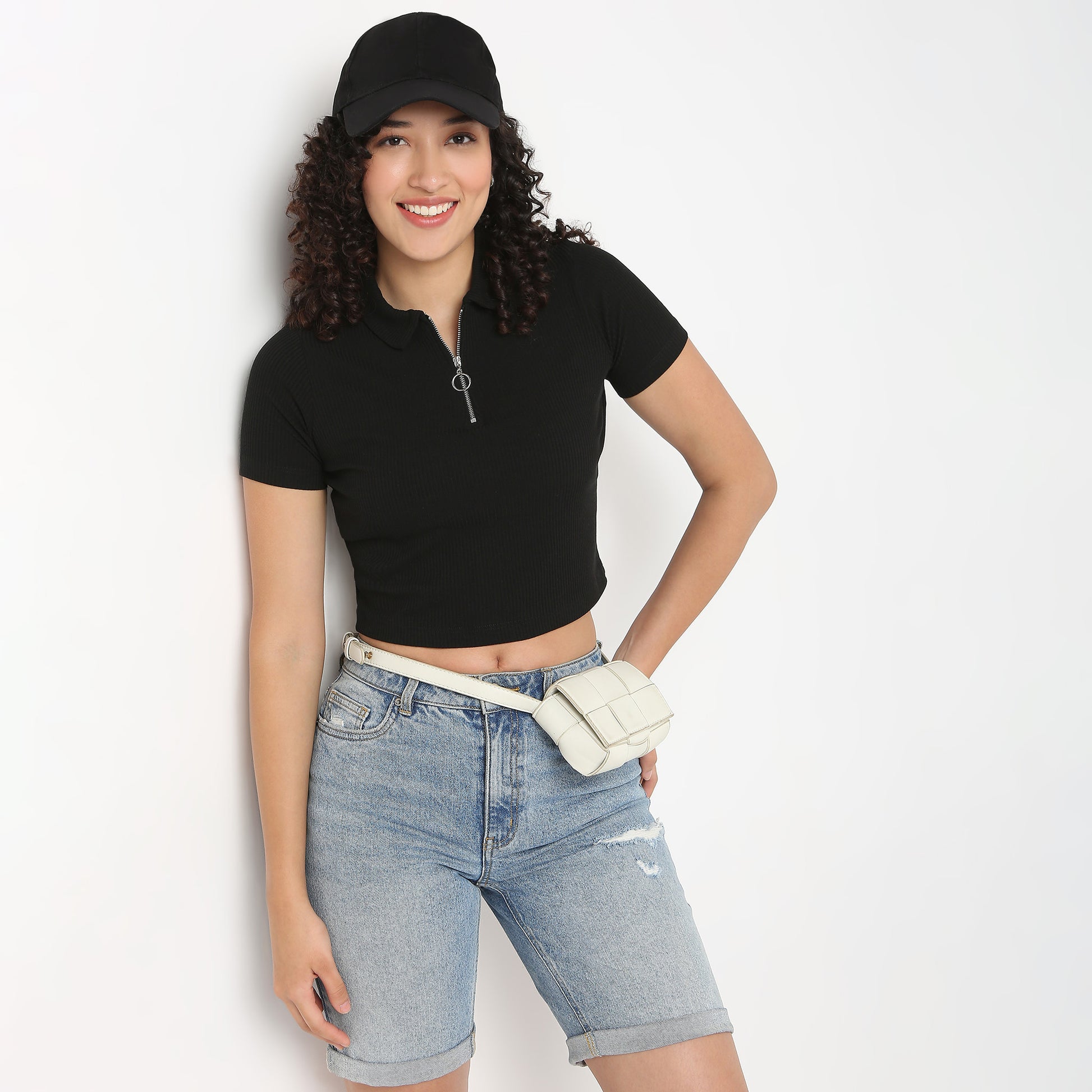 Buy Women Fitted Solid Short Sleeve T-Shirt  - Style Union