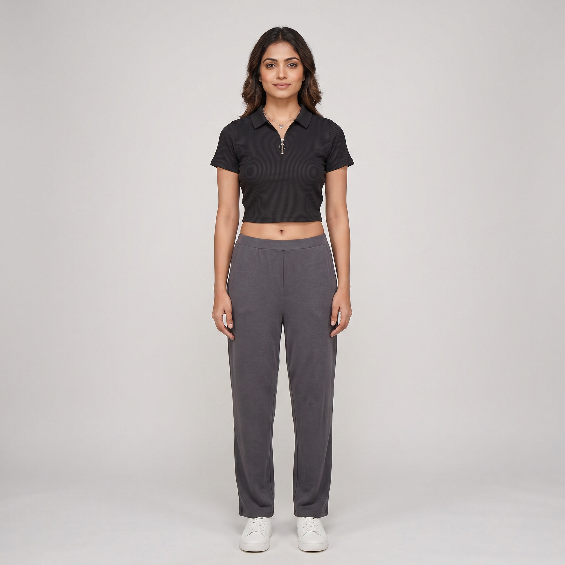 Cropped Slim Fit Polo T-Shirt