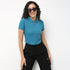 Buy Women Fitted Solid Short Sleeve T-Shirt  - Style Union