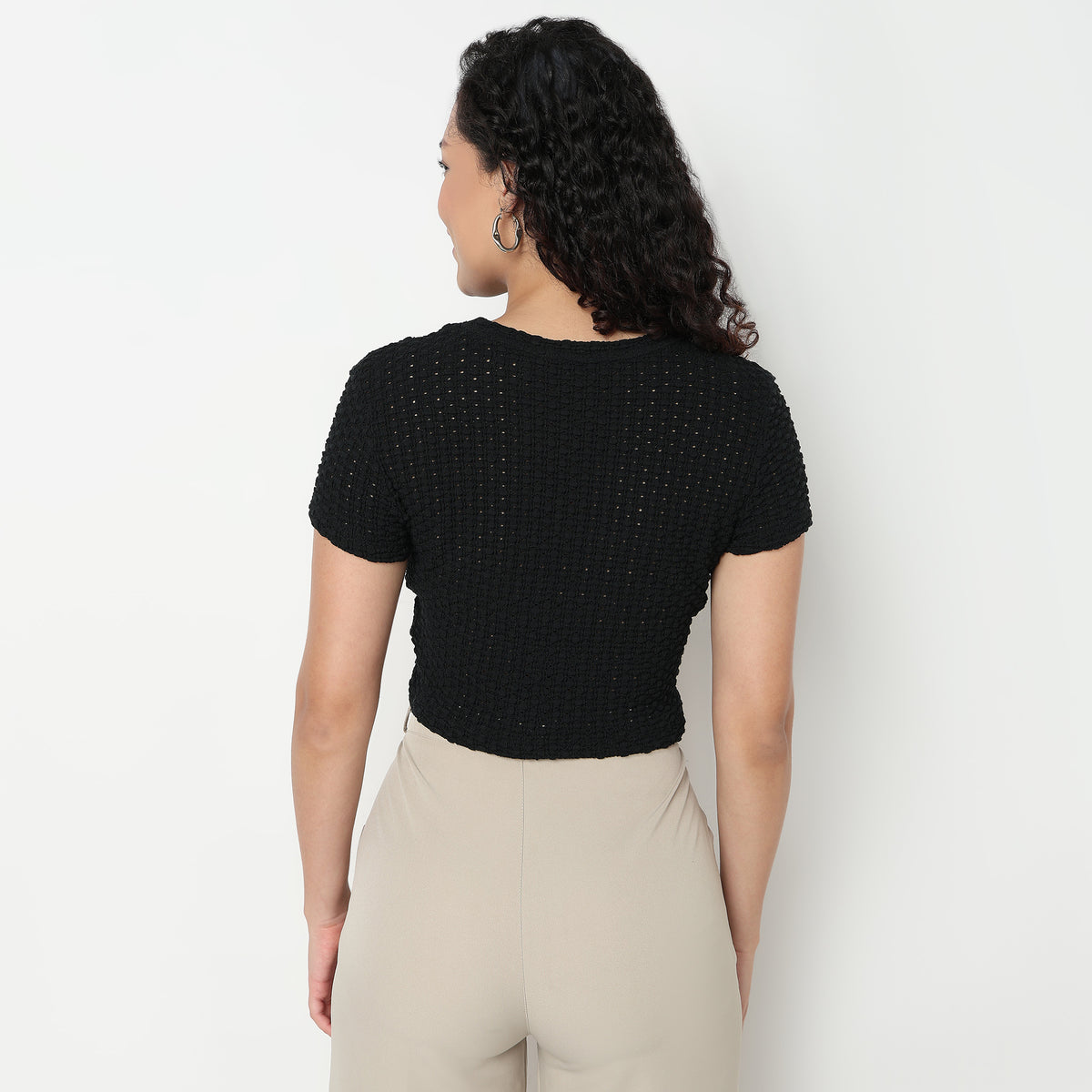 Buy Women Slim Fit Structured Short Sleeve T-Shirt  - Style Union