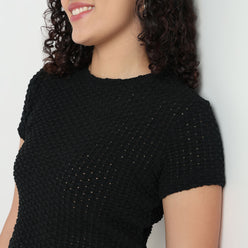 Buy Women Slim Fit Structured Short Sleeve T-Shirt  - Style Union