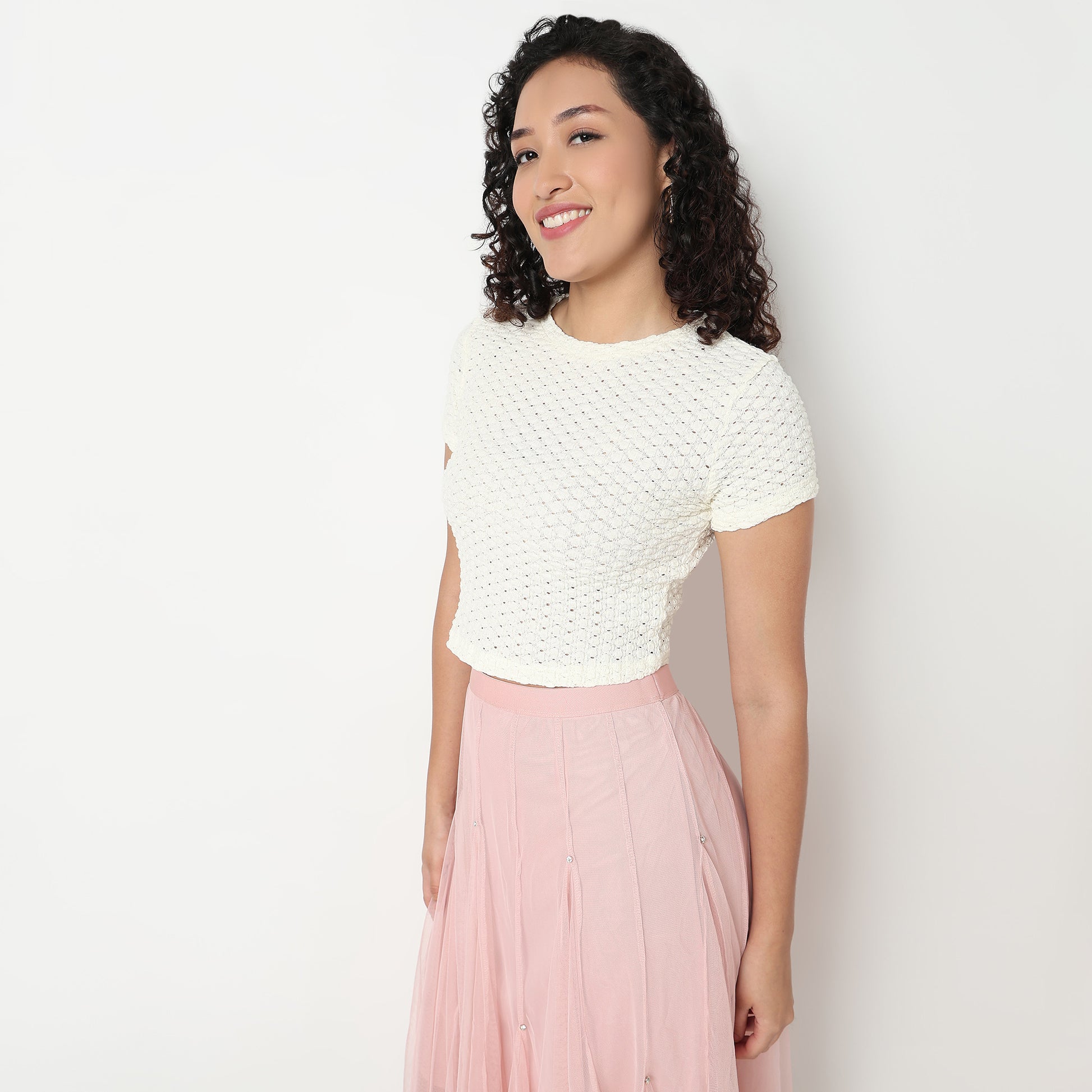 Buy Women Slim Fit Structured Short Sleeve T-Shirt  - Style Union