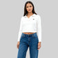 Polo Neck Crop T-Shirt