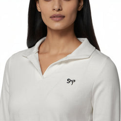 Polo Neck Crop T-Shirt
