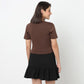 Cropped Side Ruched T-Shirt
