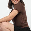 Cropped Side Ruched T-Shirt