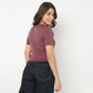 Cropped Side Ruched T-Shirt