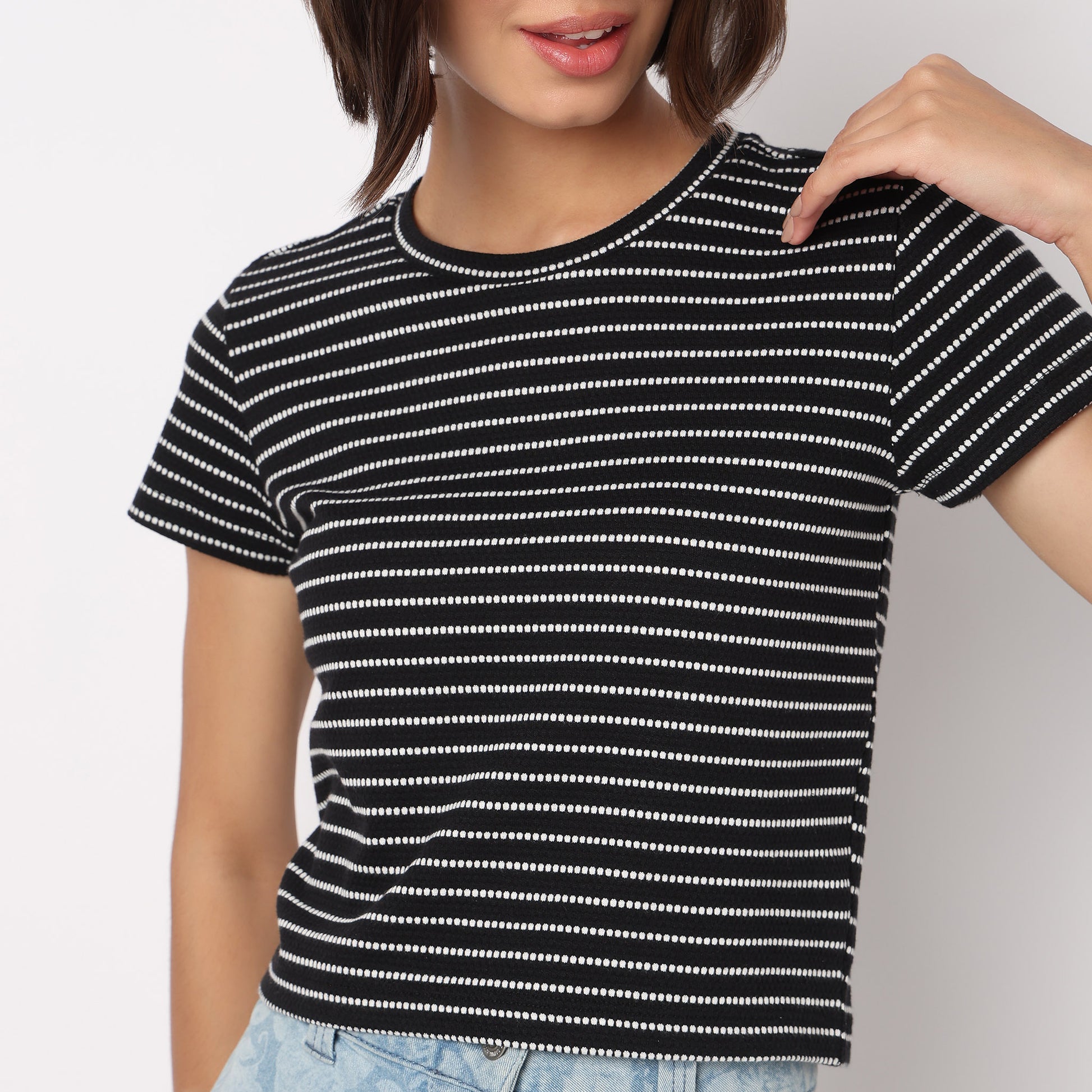Striped Betty Essential Crop T-Shirt