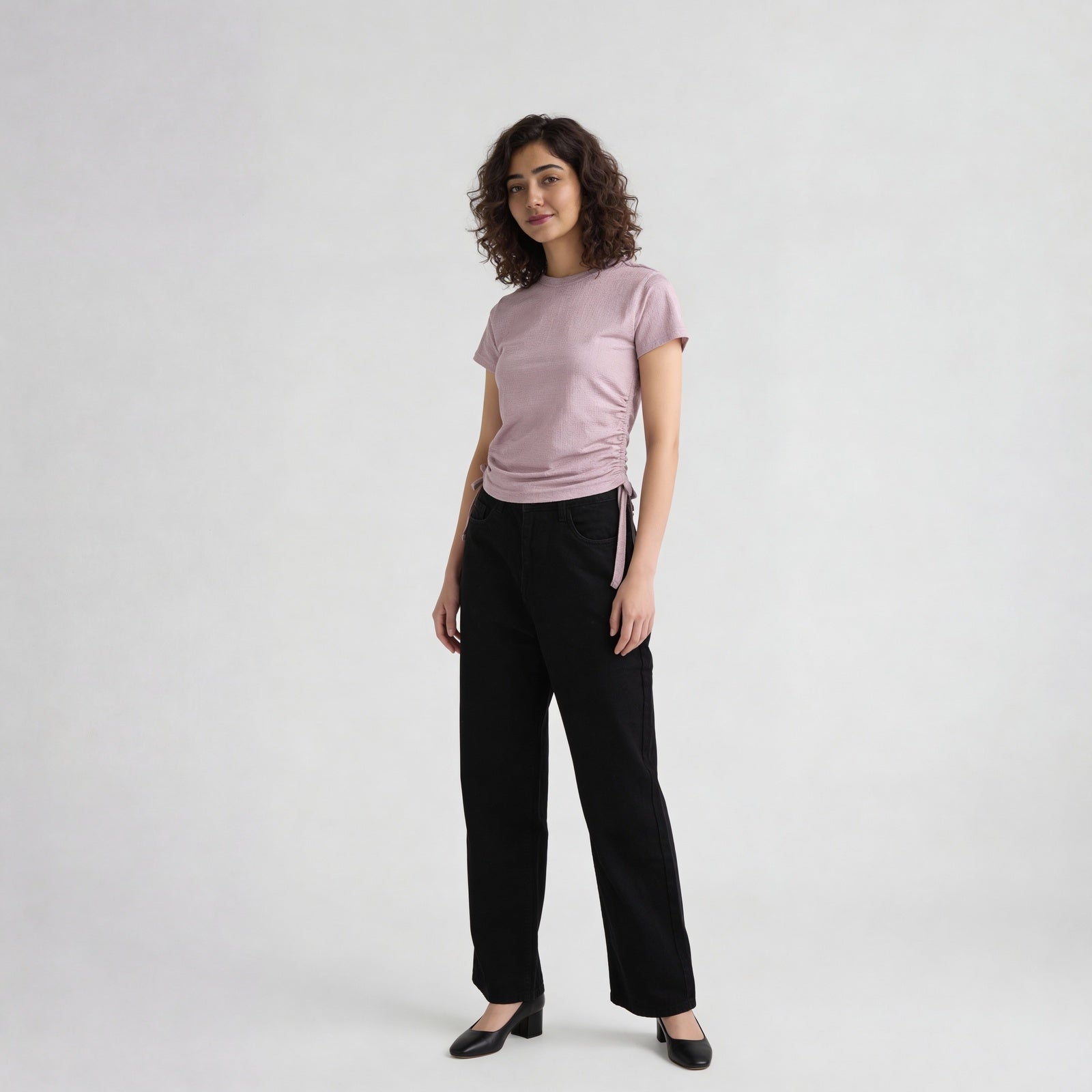 Polyester Spandex Solid Short Sleeve T-Shirt
