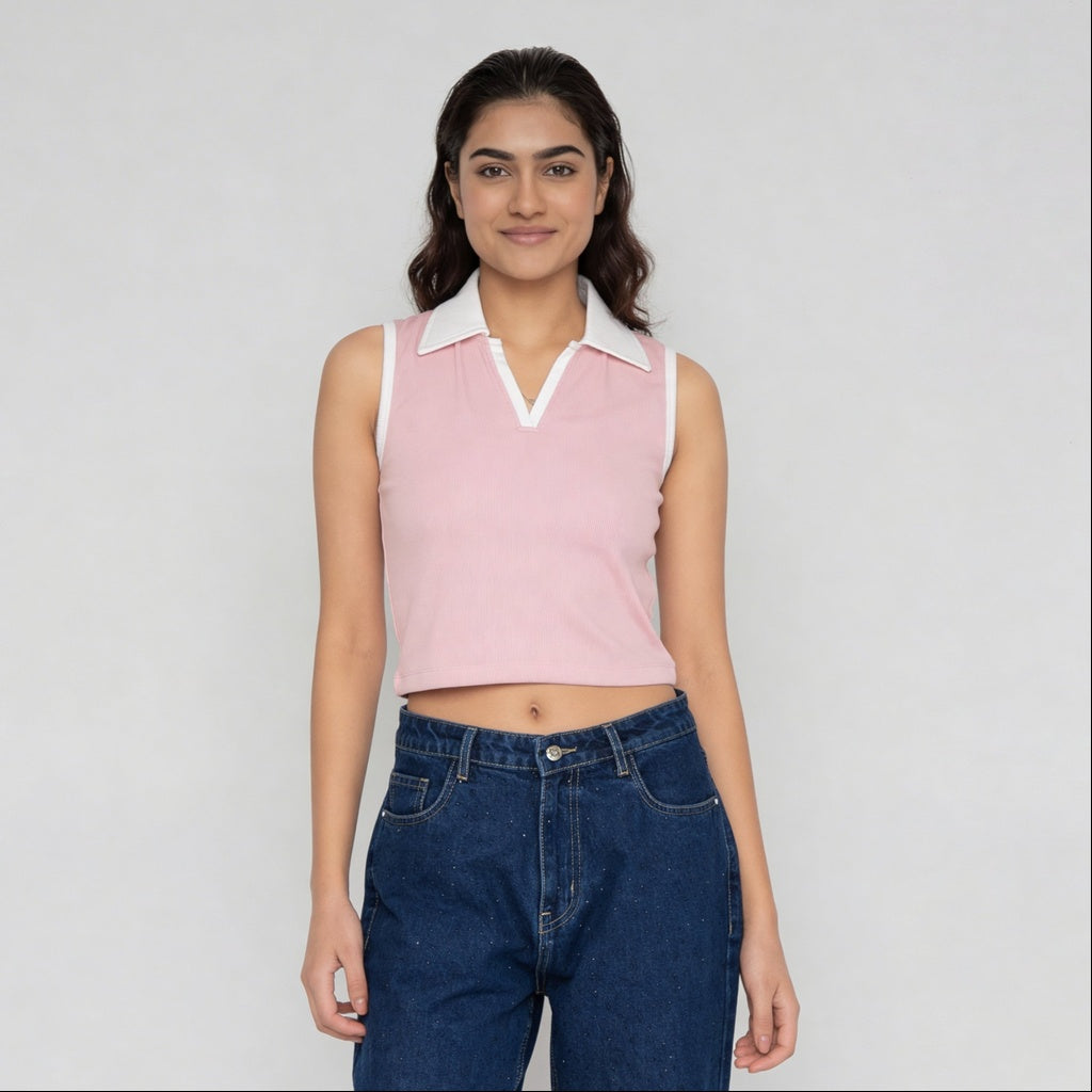 Knitted Solid Polo T-Shirt