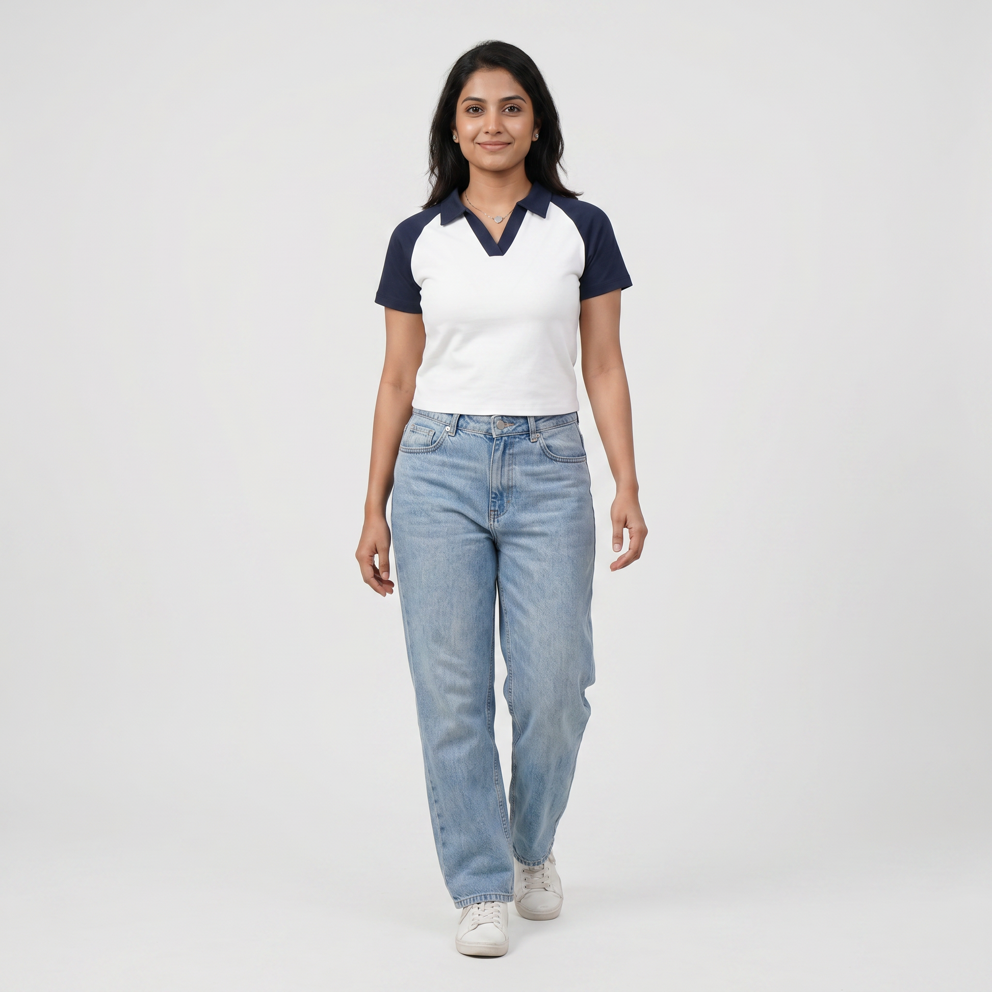 Solid Slim Fit Crop T-Shirt