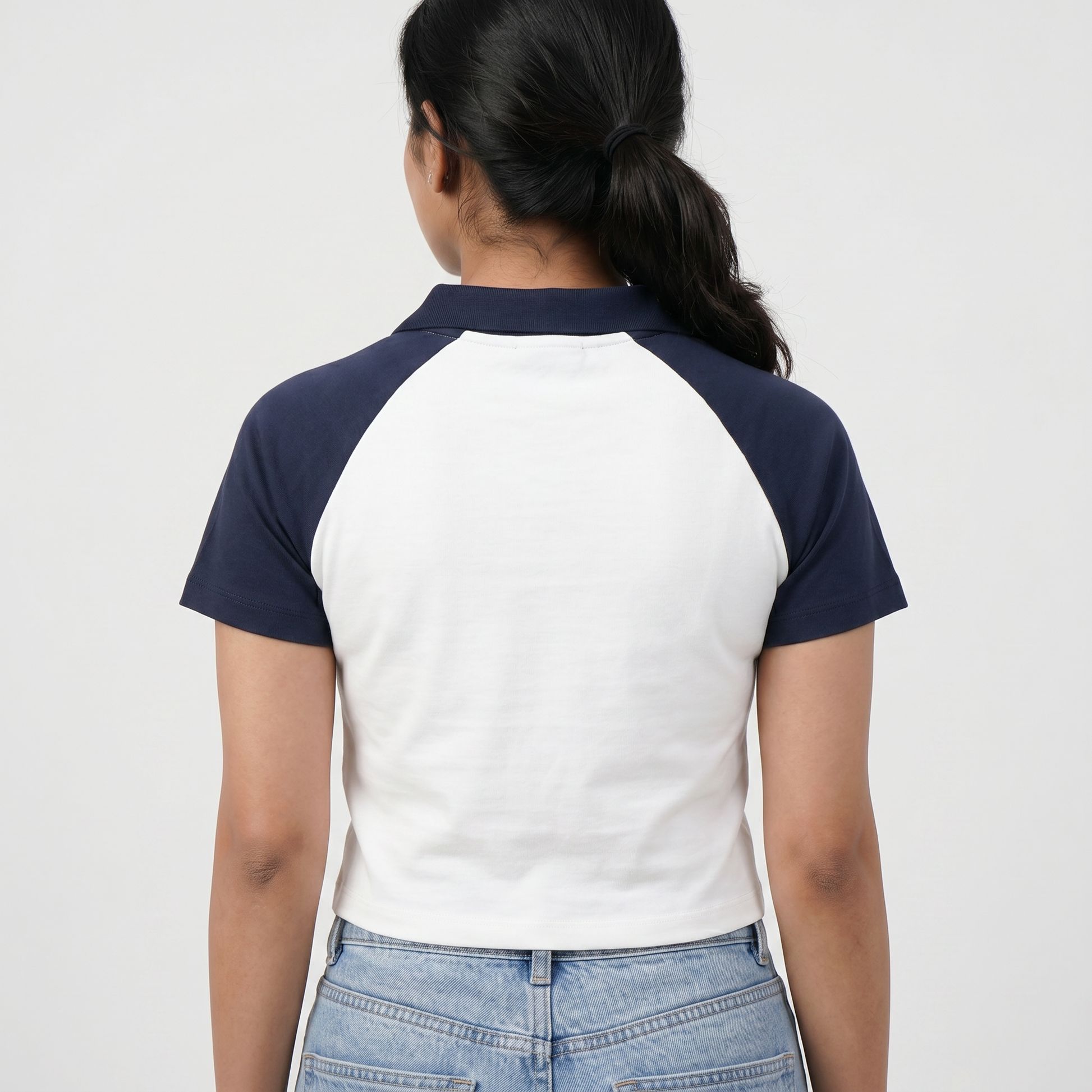 Solid Slim Fit Crop T-Shirt