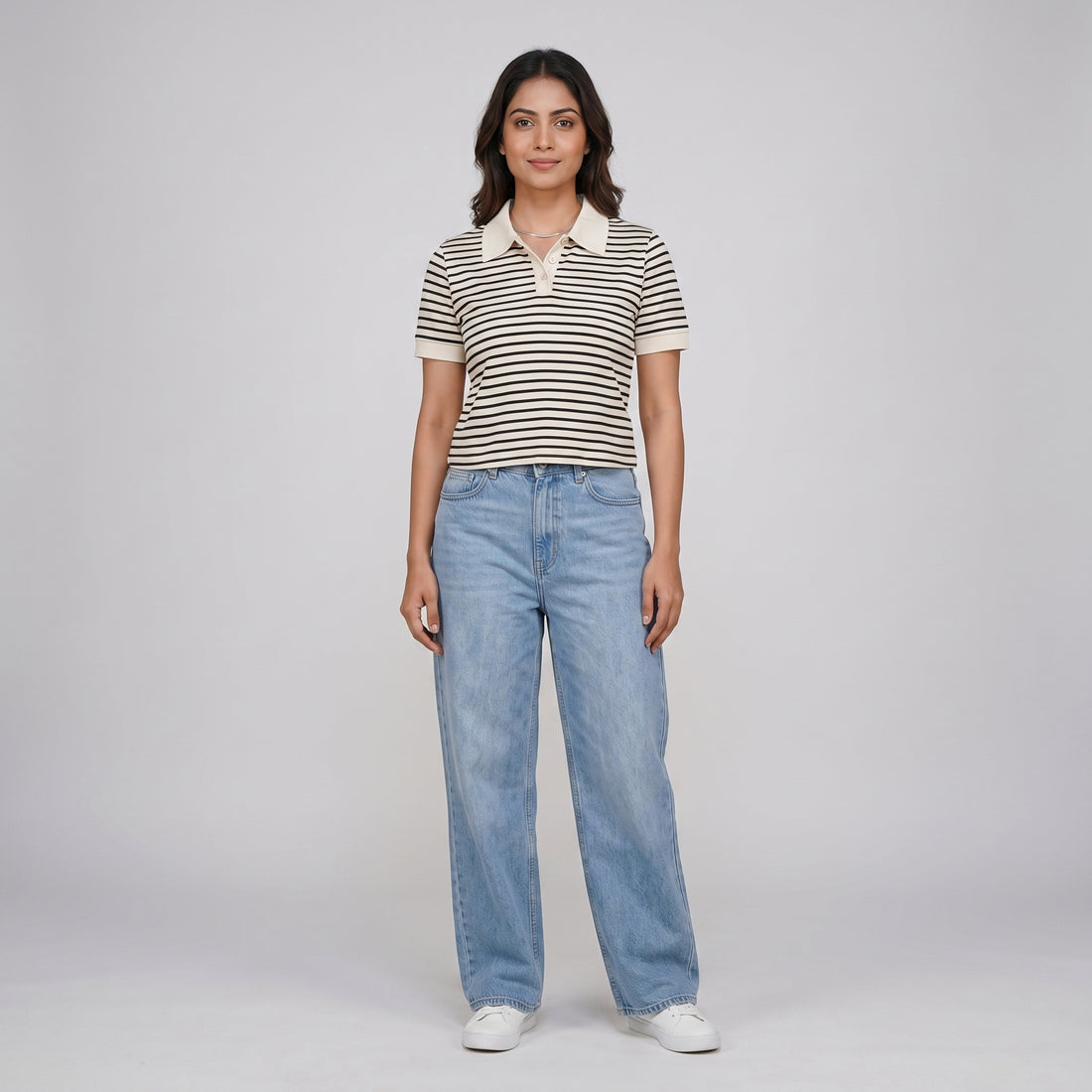 Slim Fit Striped Crop T-Shirt