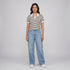Slim Fit Striped Crop T-Shirt