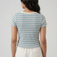 Knitted Striped Crop T-Shirt