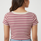 Knitted Striped Crop T-Shirt